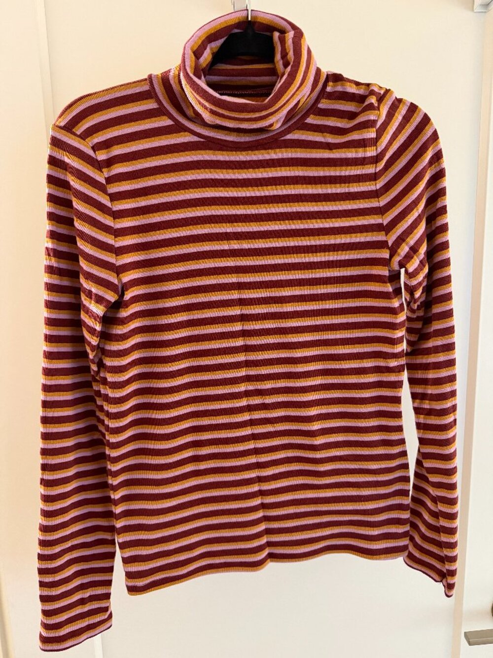 Madewell Multi-Stripe Ribbed Turtleneck — Size M